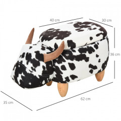 Dekorativní stolička s úložným prostorem 62x35x36cm | čená+bílá č.2