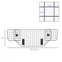 Bezpečnostní přepážka do kufru auta 90-120x40,5 cm | černá č.3