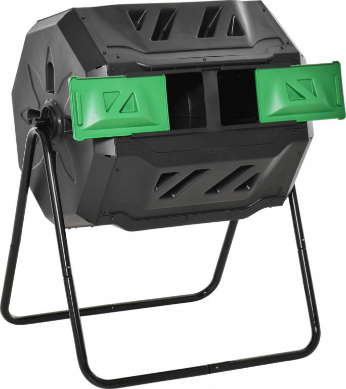 Bubnový kompostér 160 l se 2 přihrádkami | černý