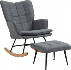 Relaxační houpací křeslo s podnožkou | šedé č.1
