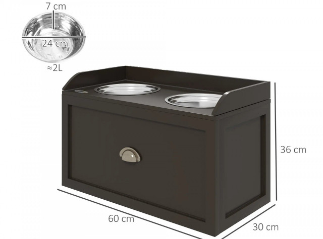 Sada nerezových misek s úložným prostorem 60 x 30 x 36 cm | kávově hnědá č.4