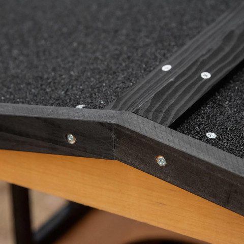 Kočičí domeček s balkonem 78x76x140 cm | přírodní a černý č.4