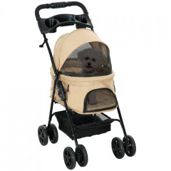 Skládací kočárek pro mazlíčky 67x45x96 cm | khaki č.2
