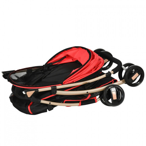 Kočárek pro psy 2v1 | červený č.4