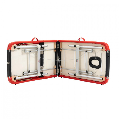 Masážní stůl 215x60x61-84 cm | červený a černý č.4