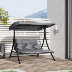 Houpačka pro 3 osoby 200 x 115 x 168 cm | šedá č.1