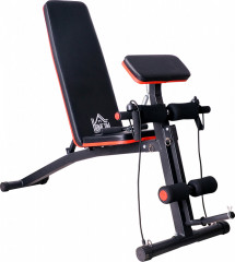 Multifunkční posilovací lavice, 54 x 160 x 106 cm | černá č.1