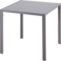 Jídelní stůl s deskou z tvrzeného skla, 75 x 75 x 75 cm | šedý č.1
