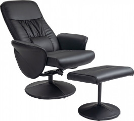 Relaxační křeslo s taburetem, 76 x 81 x 101 cm | černé č.1