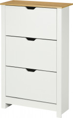 Výklopný botník na 18 párů bot, 72 x 26 x 112 cm | bílý + přírodní č.1