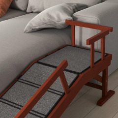 Rampa pro domácí mazlíčky s odnímatelným zábradlím 125 x 40 x 56 cm | šedá č.2