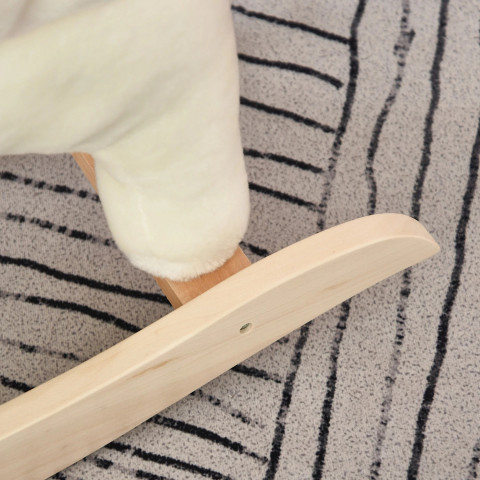 Dětský houpací kůň se zvuky, 70 x 28 x 57 cm | bílý a růžový č.4