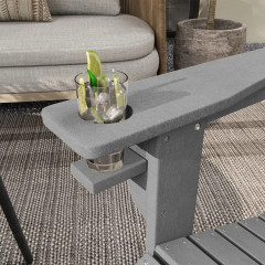 Zahradní židle s držákem 75 x 87 x 90 cm | šedá č.3