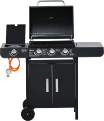 Plynový BBQ grilovací vozík se 3 hořáky, 110 x 50 x 100 cm | černý č.1