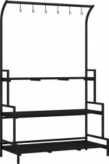 3 úrovňový stojan na květiny, 110 x 50 x 17 cm | černý č.1