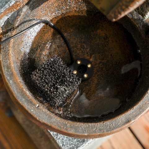 Solární zahradní fontána, 37x35x107 cm | šedá + hnědá č.3