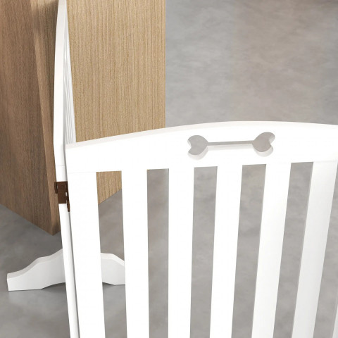 Volně stojící zábrana pro psy 207,5 x 30 x 61 cm | bílá č.7