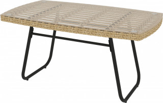 Zahradní odkládací stolek se skleněnou deskou 90 x 50 x 45 | přírodní dřevo