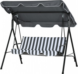 Zahradní houpačka Hollywood do 240 kg | šedá + bílá č.1