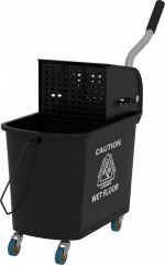 Pojízdný úklidový vozík se ždímačem 20 l | černý č.1