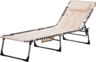 Skládací zahradní lehátko do 130 kg | béžové č.1