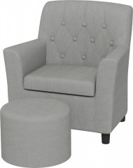 Dětské křeslo s podnožkou 45x43x50,5 cm | šedé