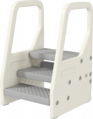 Dětská schůdková stolička | šedá+krémově bílá