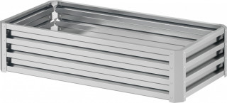 Vyvýšený ocelový záhon, 120 x 60 x 30,5 cm | stříbrný č.1