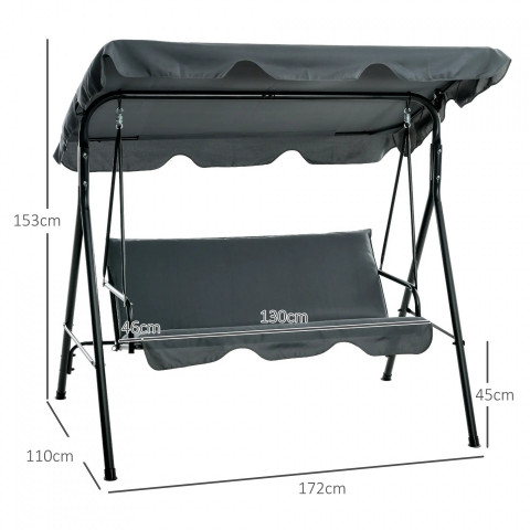 Zahradní houpačka Hollywood do 240 kg | šedá č.4