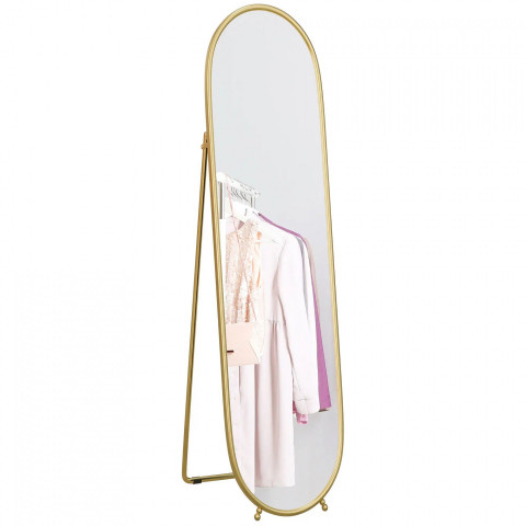 Oválné zrcadlo s kovovým rámem, 160 x 40 cm | zlaté č.4