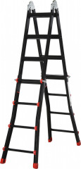 Teleskopický žebřík | černý+červený č.1