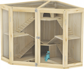 Dřevěná klec pro křečky 115 x 69,5 x 79 cm | přírodní č.1