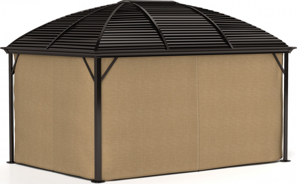 Altán s pevnou střechou 4x3 m | hnědý