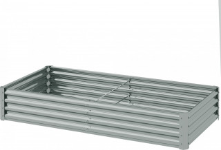 Vyvýšený záhon z oceli 90x180x30 cm | stříbrný č.1