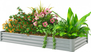 Vyvýšený záhon 240x120x30 cm | stříbrný