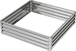 Ocelový vyvýšený záhon 120x120x30 cm | stříbrný č.1