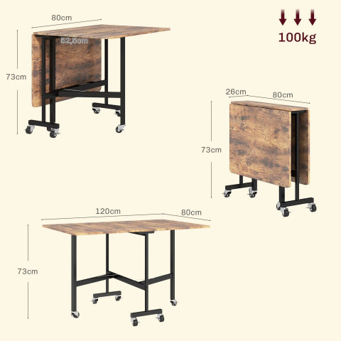 Rozkládací jídelní stůl | rustikálně hnědá č.6