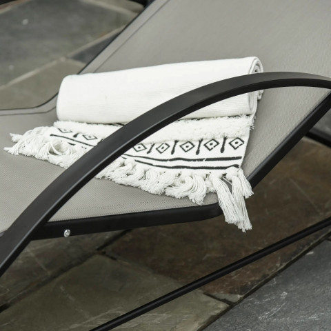 Zahradní sada lehátek | šedá + černá č.8