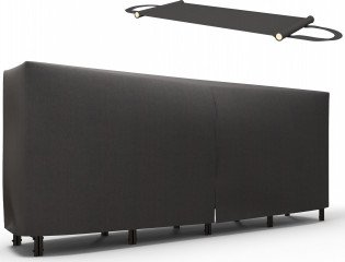 Zásobník na krbové dřevo s krytem 240 x 36 x 99 cm | černý č.1