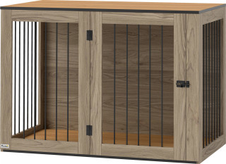 Prostorná dřevěná bouda pro psa, 106 x 60 x 76 cm | dub č.1