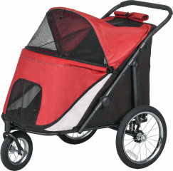 Skládací kočárek pro psy do 30 kg | červený č.1
