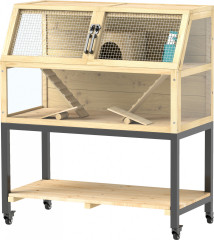 Dřevěná klec pro drobné hlodavce, 87 x 43 x 101 cm | přírodní č.1