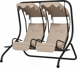 Hollywoodská houpačka s držákem nápojů, 170 x 136 x 170 cm | béžová č.1