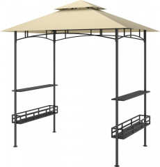 Zahradní altán s bočními policemi, 240 x 150 x 257 cm | béžový č.1