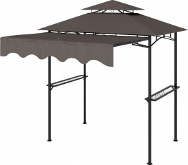 Zahradní altán s dvouvrstvou střechou, 242 x 149 x 248 cm | kávový č.1