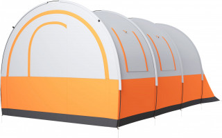 Tunelový stan pro 6 osob, 480 x 260 x 200 cm | krémově bílý + oranžový