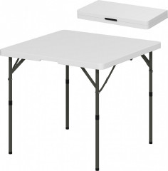 Skládací kempingový stůl, 86 x 86 x 74 cm | bílý č.1