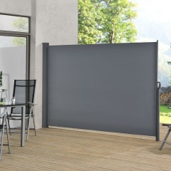 Vonkajšia bočná markíza na zatienenie terasy 180 x 300 cm | tmavo šedá