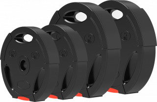 Sada 4 zátěžových desek pro činku, průměr otvoru 25 a 30 mm | černé