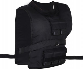 Zátěžová vesta pro silový trénink, 20 kg, 36 x 52 cm | černá